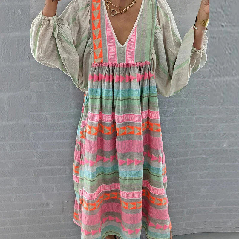 Alyana - Boho Maxi Dress for Beach and Summer Women's Clothing Collection-Fashion Nora