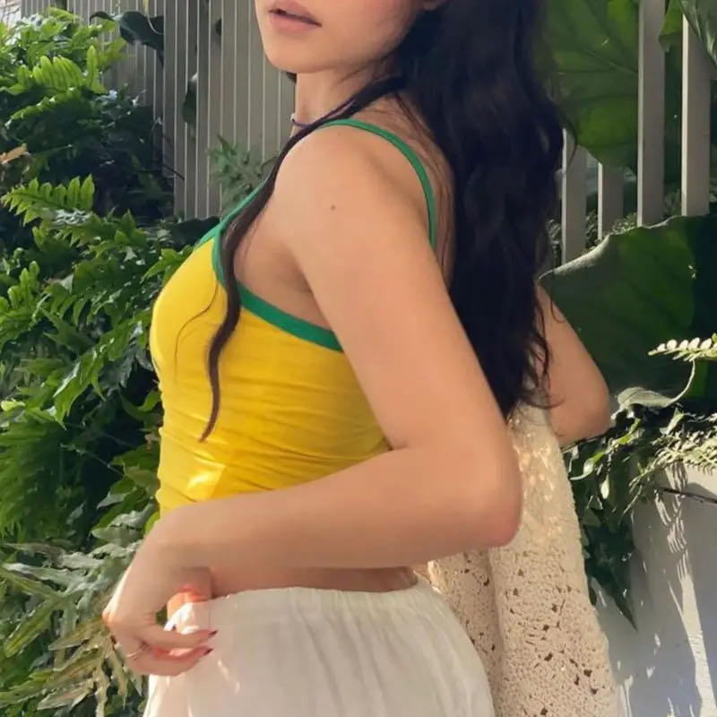 Brazil Top | Spaghetti Straps | Yellow | Crop Top | Women's Summer top-Fashion Nora