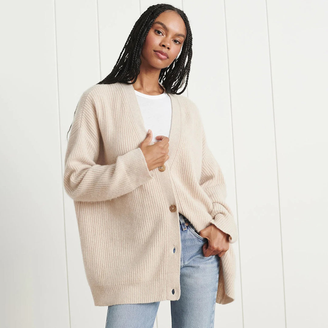 Cashmere Cardigan - Women's Oversized V-Neck Knitted Cardigan-Fashion Nora
