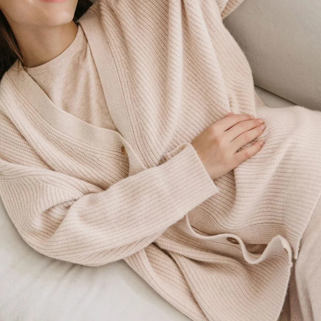 Cashmere Cardigan - Women's Oversized V-Neck Knitted Cardigan-Fashion Nora