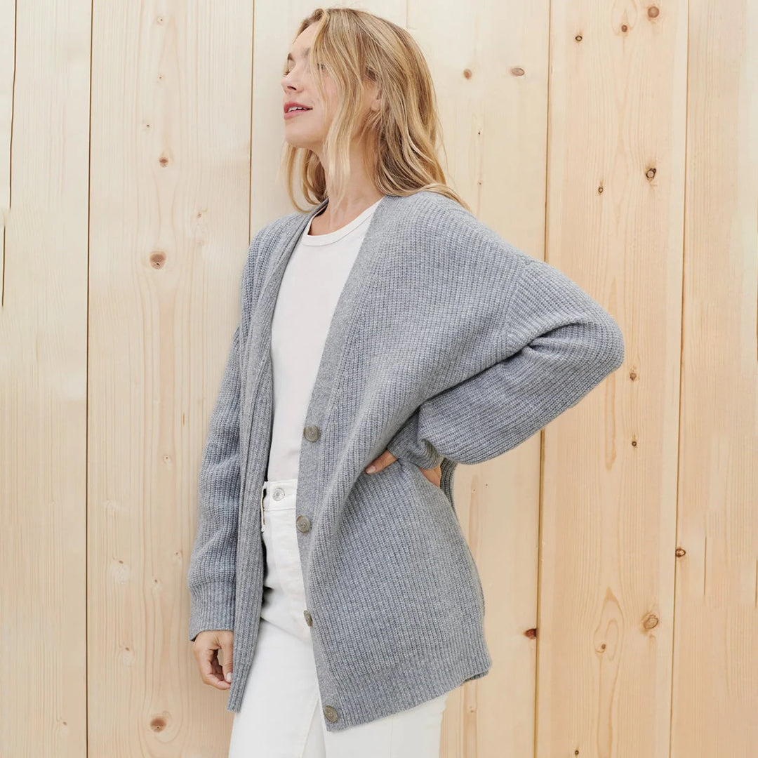Cashmere Cardigan - Women's Oversized V-Neck Knitted Cardigan-Fashion Nora