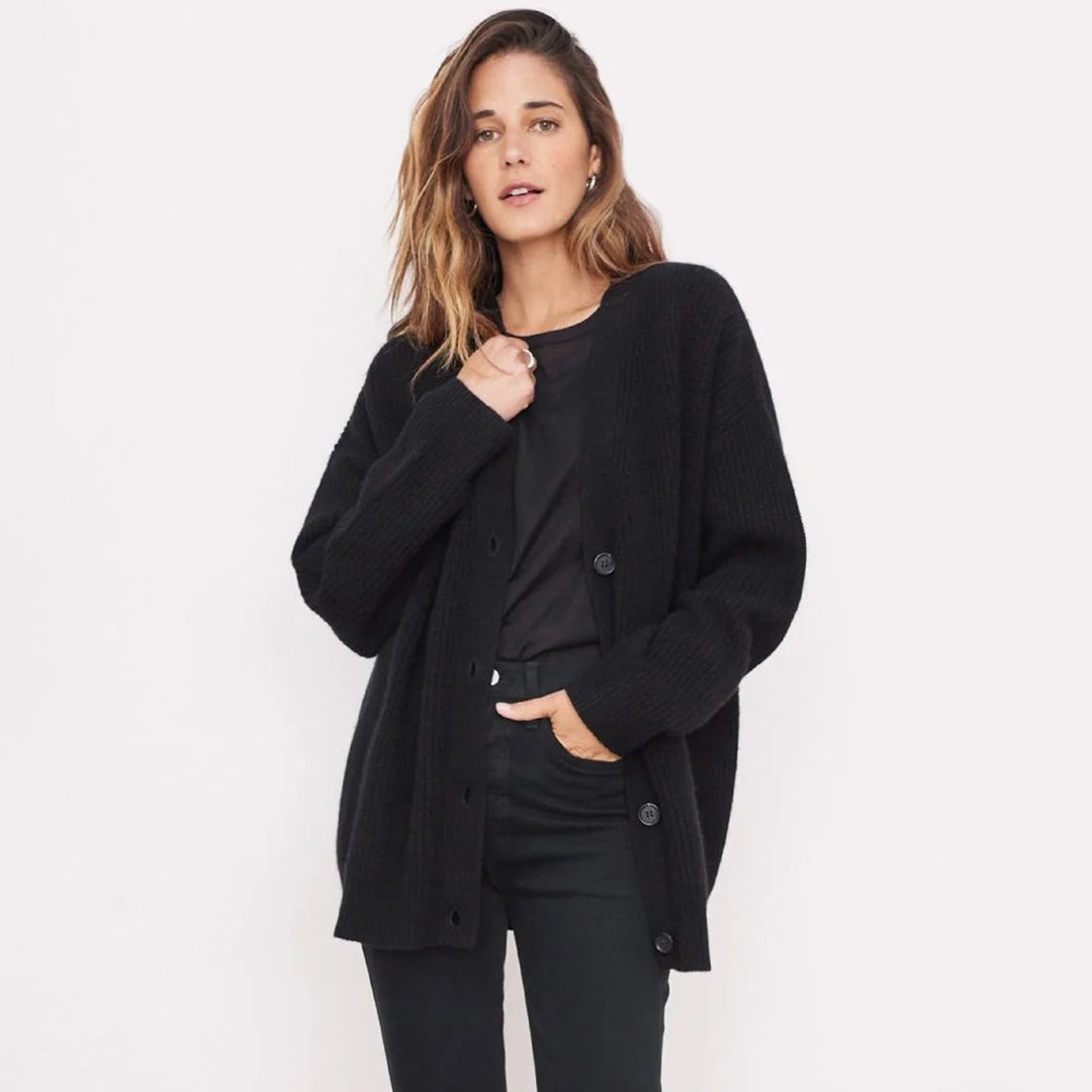 Cashmere Cardigan - Women's Oversized V-Neck Knitted Cardigan-Fashion Nora