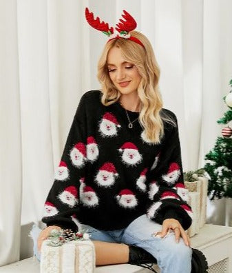 Christmas Jumper | Santa Claus | Knitted | Funny Xmas Sweater | Women's Winter Clothes-Fashion Nora