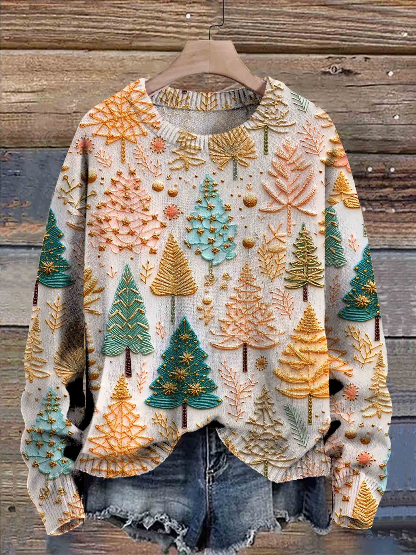 Christmas Jumper - Women's Loose Fit Knitted Christmas Tree Sweater-Fashion Nora