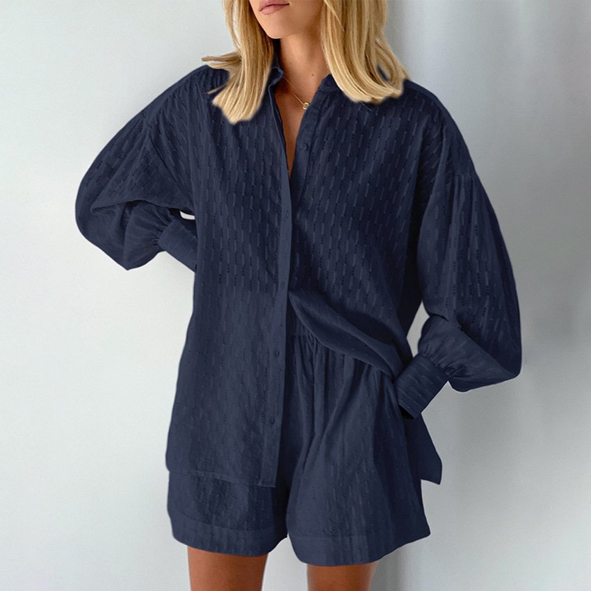 Co-Ord Set - Button-Up - Shorts - Summer Clothes - Women's Two-Piece Set-Fashion Nora