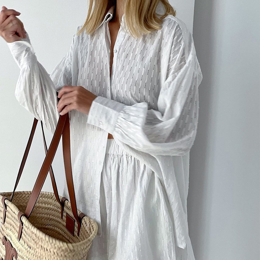 Co-Ord Set - Button-Up - Shorts - Summer Clothes - Women's Two-Piece Set-Fashion Nora