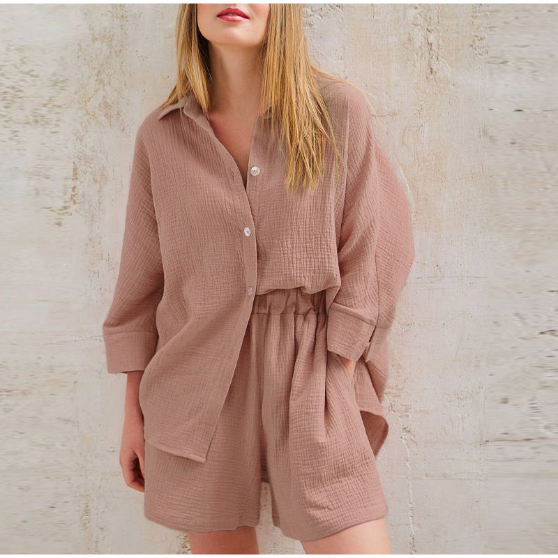 Co-Ord Set | Linen | Long Sleeve | Two-Piece Set | Women's Summer Clothes-Fashion Nora