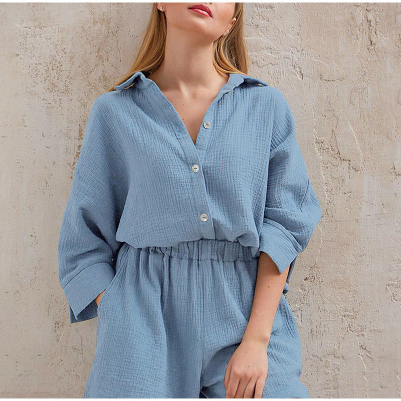 Co-Ord Set | Linen | Long Sleeve | Two-Piece Set | Women's Summer Clothes-Fashion Nora