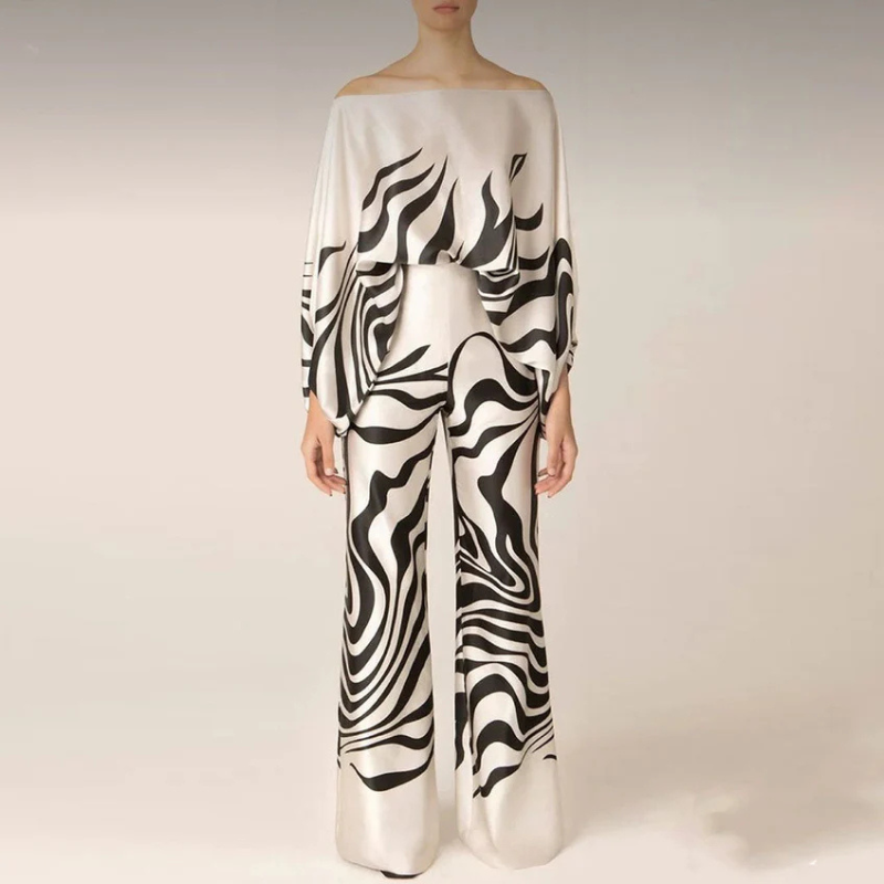Co-Ord Set | Off-Shoulder | Flared Pants | Two-Piece Set | Women's Clothing-Fashion Nora
