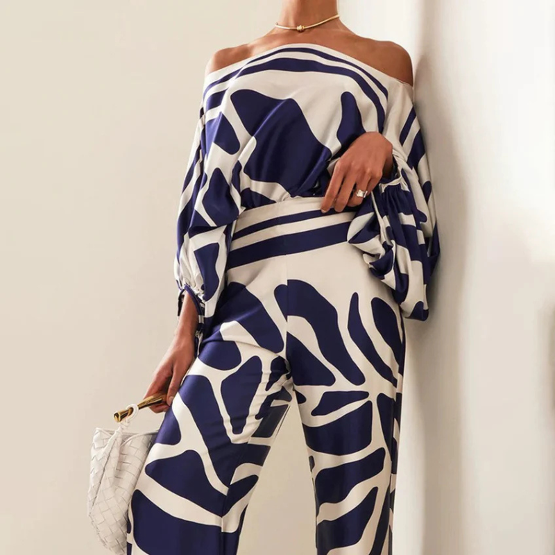 Co-Ord Set | Off-Shoulder | Flared Pants | Two-Piece Set | Women's Clothing-Fashion Nora