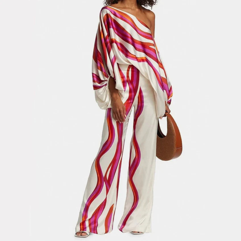 Co-Ord Set | Off-Shoulder | Flared Pants | Two-Piece Set | Women's Clothing-Fashion Nora