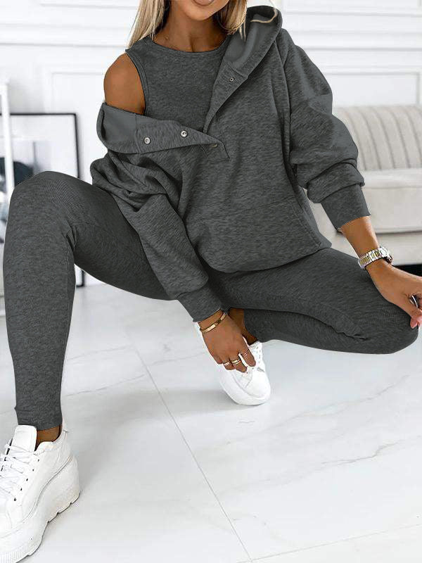 Co-Ord Set - Oversized Hoodie - Tracksuit - Hoodie and Leggings Set - Women's Clothing-Fashion Nora