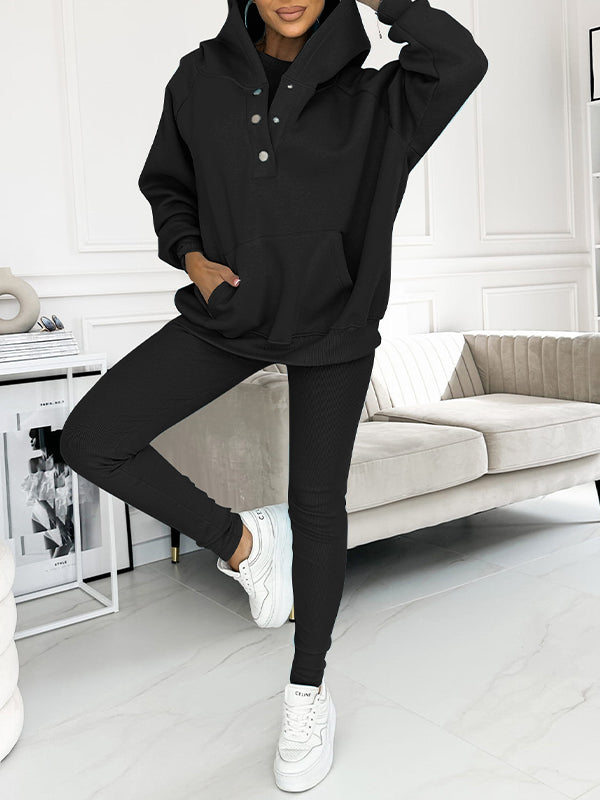 Co-Ord Set - Oversized Hoodie - Tracksuit - Hoodie and Leggings Set - Women's Clothing-Fashion Nora