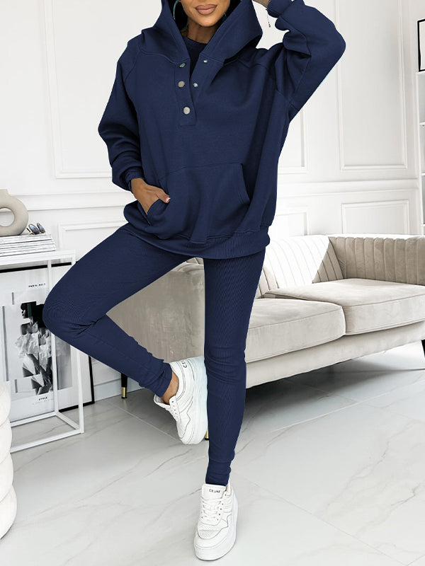 Co-Ord Set - Oversized Hoodie - Tracksuit - Hoodie and Leggings Set - Women's Clothing-Fashion Nora