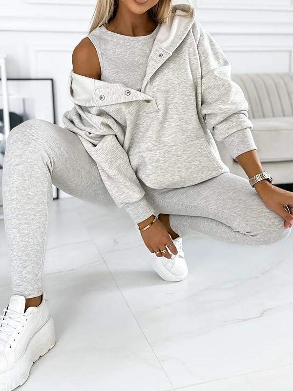 Co-Ord Set - Oversized Hoodie - Tracksuit - Hoodie and Leggings Set - Women's Clothing-Fashion Nora