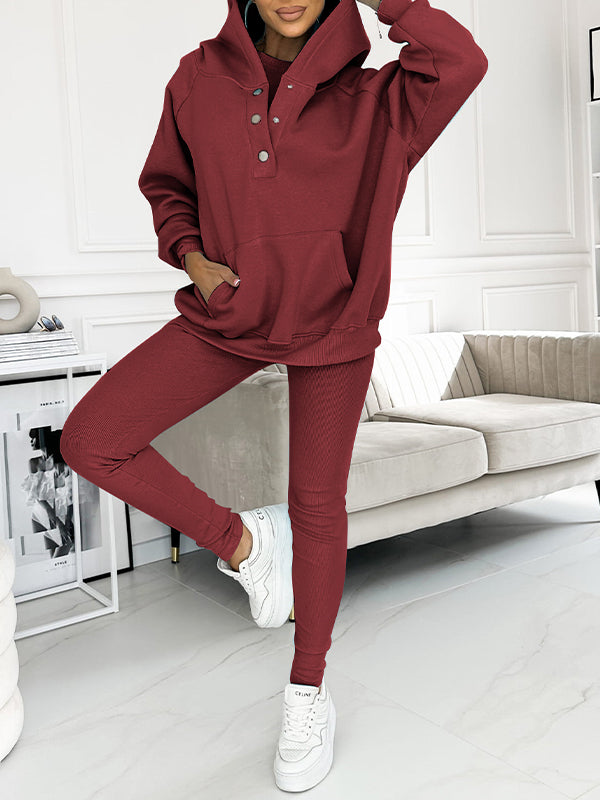Co-Ord Set - Oversized Hoodie - Tracksuit - Hoodie and Leggings Set - Women's Clothing-Fashion Nora