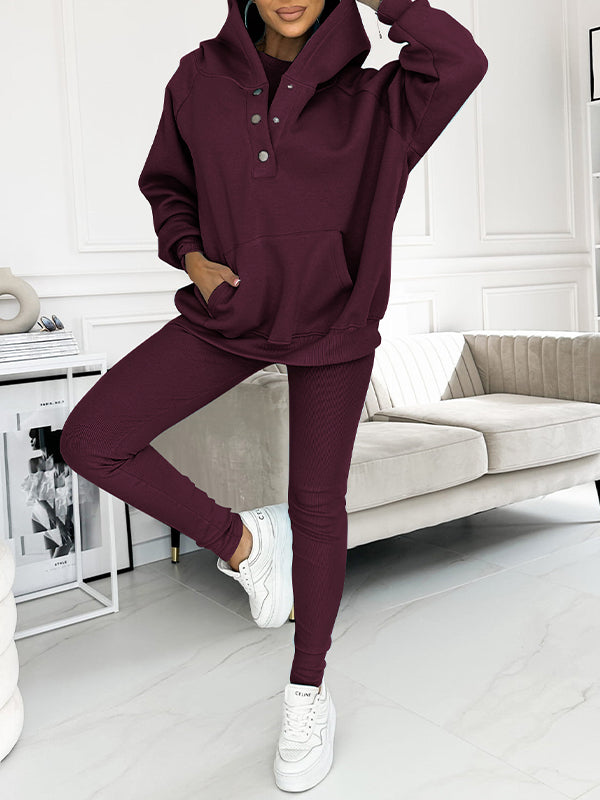 Co-Ord Set - Oversized Hoodie - Tracksuit - Hoodie and Leggings Set - Women's Clothing-Fashion Nora