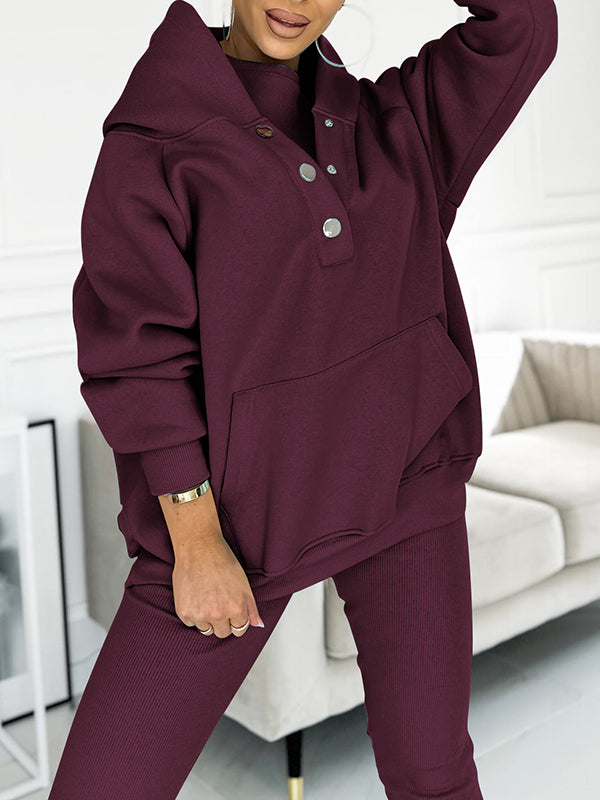 Co-Ord Set - Oversized Hoodie - Tracksuit - Hoodie and Leggings Set - Women's Clothing-Fashion Nora