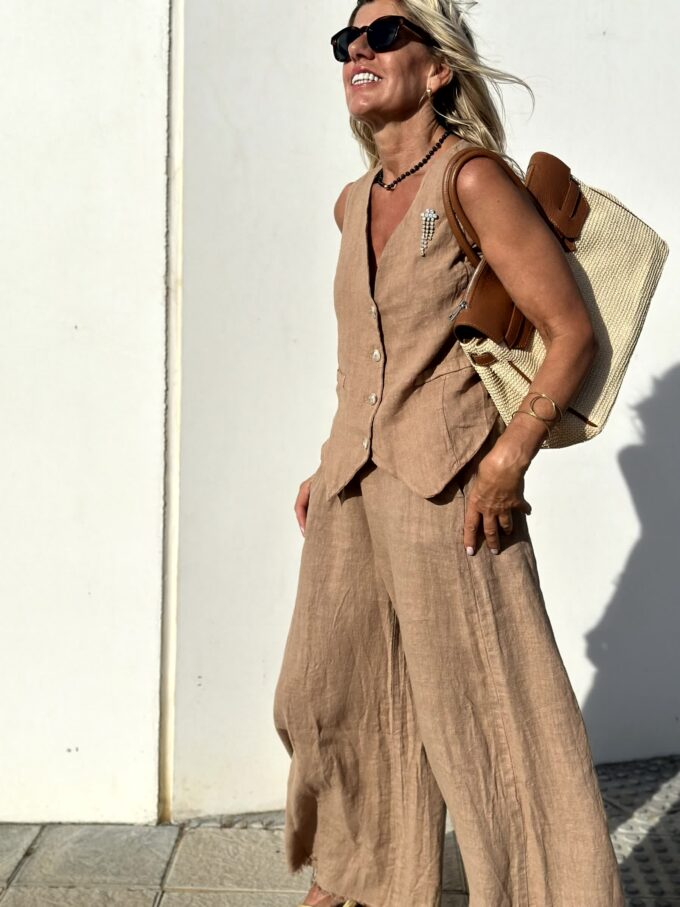 Co-ord Set | Wide Leg | Sleeveless | Vest and Pants Set | Women's Two-Piece Set-Fashion Nora