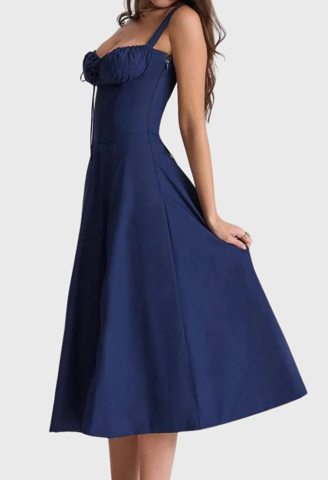 Corset Dress - Sleeveless - Slit - Midi Dress - Summer Dress-Fashion Nora