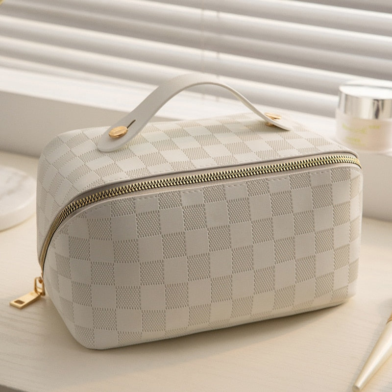 Cosmetic Bag - Travel - Checkered - Makeup Bag - Vanity Bag makeup-Fashion Nora