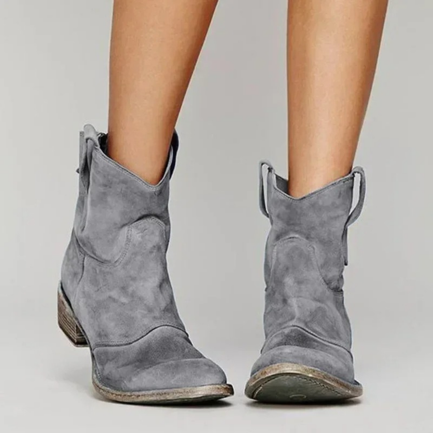 Cowboy Boots - Women's Faux Leather Cowgirl Ankle Boots-Fashion Nora