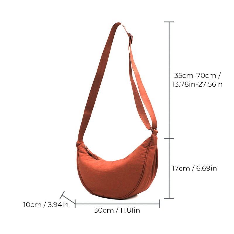 Crossbody Bag - Adjustable Strap - Zipper - Half Moon Bag - Bum Bag-Fashion Nora