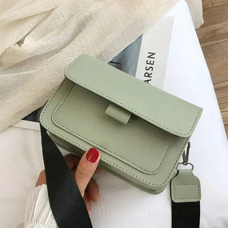 Crossbody Bag - Women's Thick Strap Mini Flip Bag -Fashion Nora