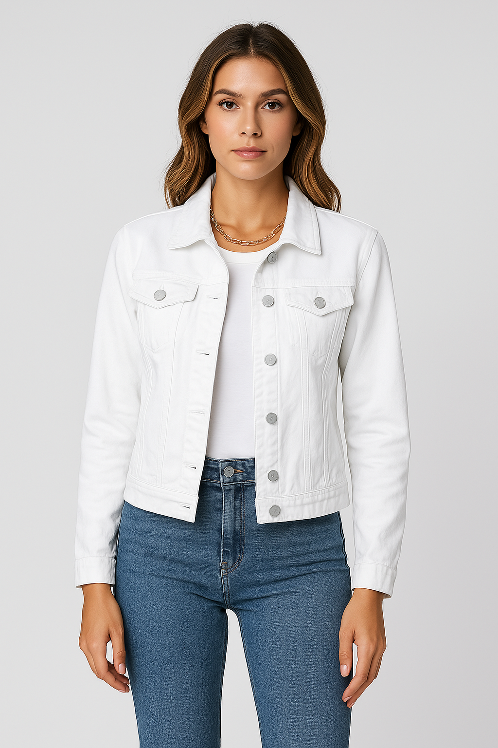 Denim Jacket - Women's Classic Short Slim Fit Jean Denim Jacket-Fashion Nora