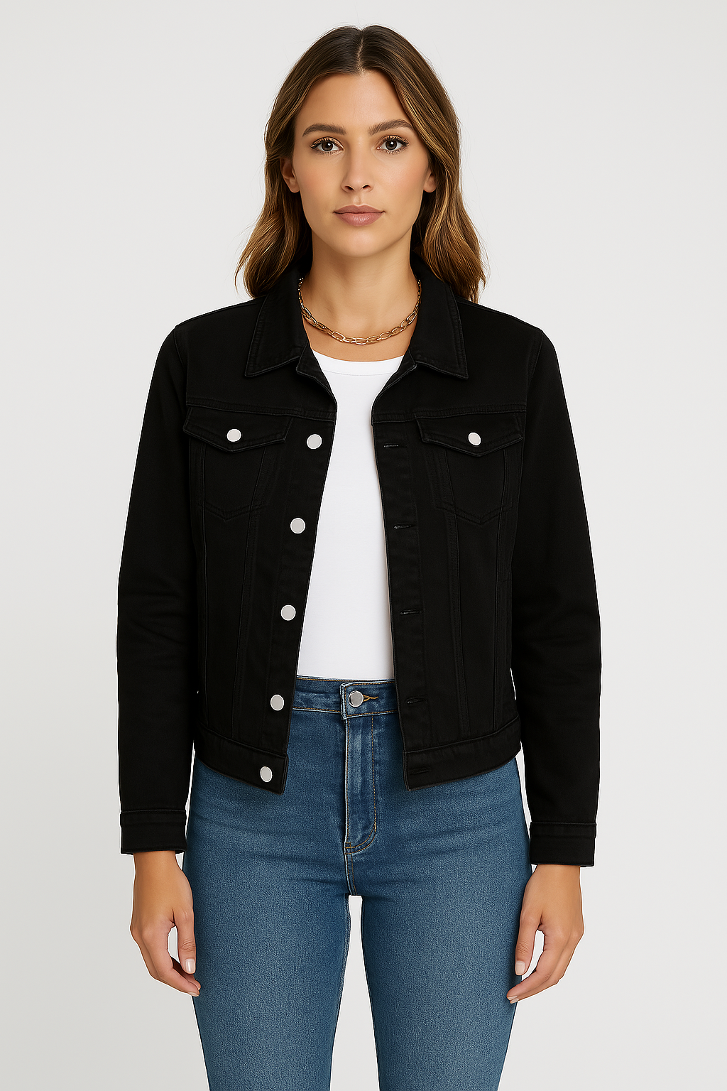 Denim Jacket - Women's Classic Short Slim Fit Jean Denim Jacket-Fashion Nora