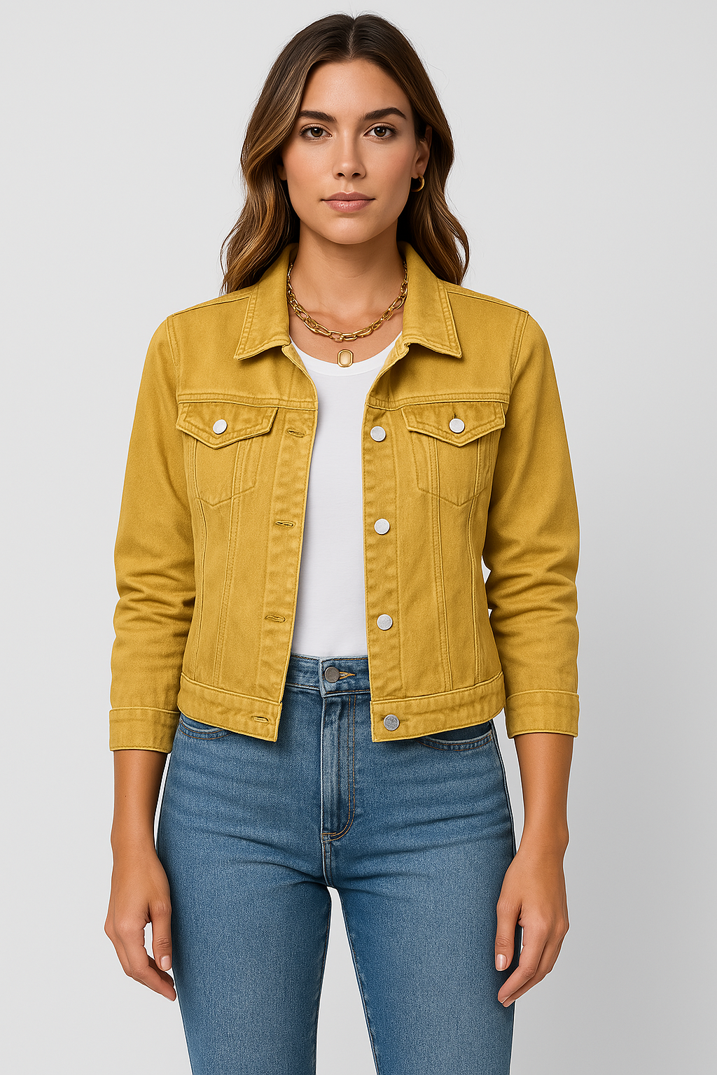 Denim Jacket - Women's Classic Short Slim Fit Jean Denim Jacket-Fashion Nora