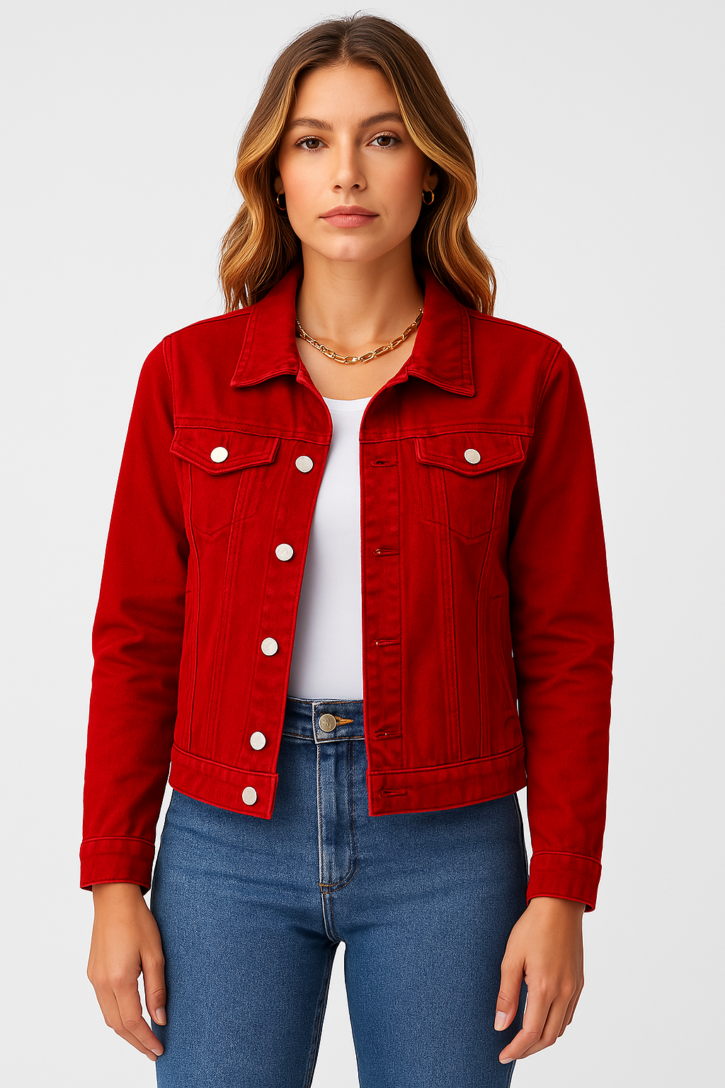 Denim Jacket - Women's Classic Short Slim Fit Jean Denim Jacket-Fashion Nora