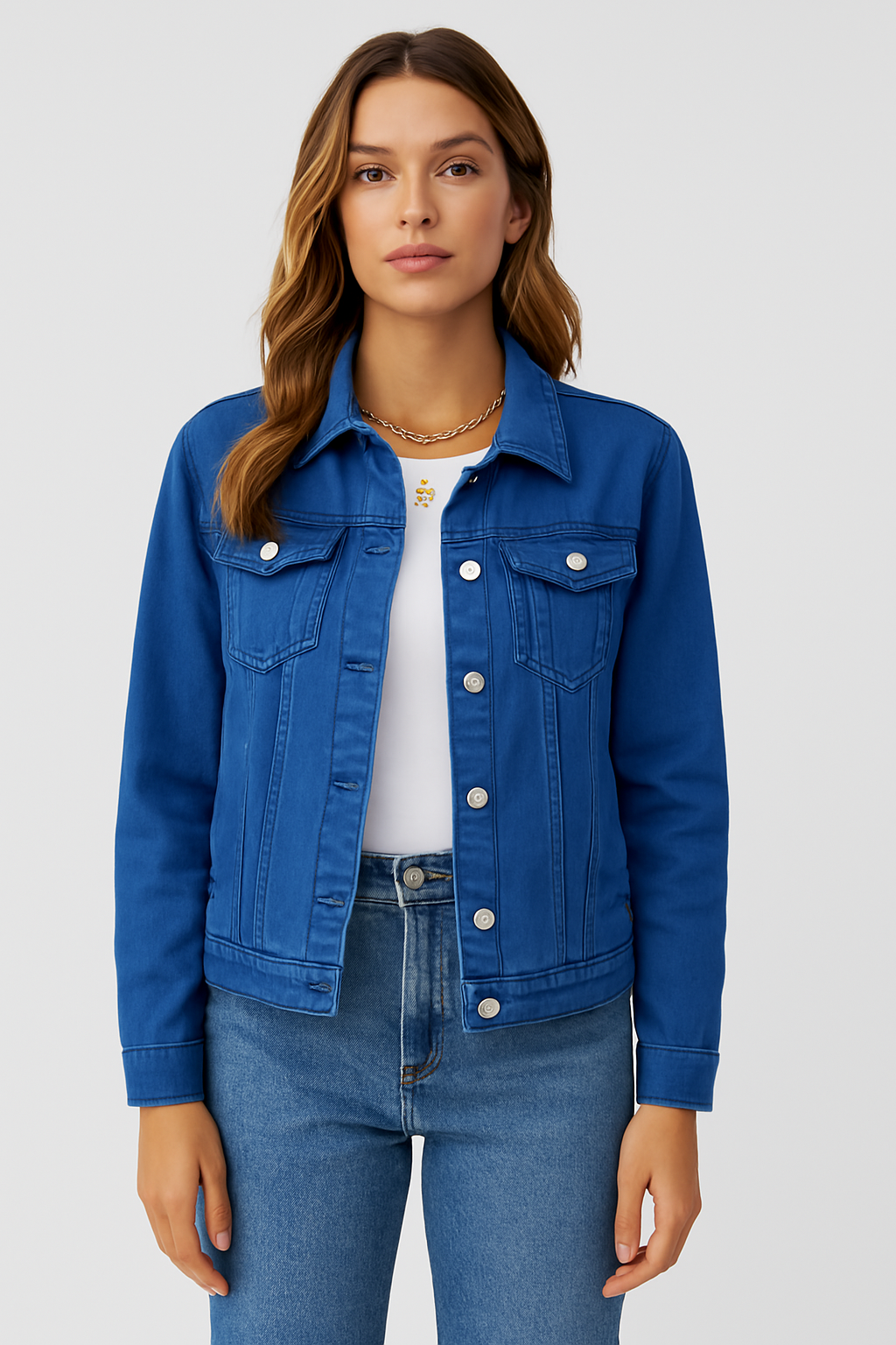Denim Jacket - Women's Classic Short Slim Fit Jean Denim Jacket-Fashion Nora