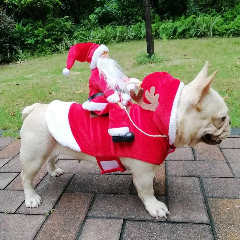 Dog Xmas Outfit - Red Santa Christmas Sweater Costumes for Dogs-Fashion Nora