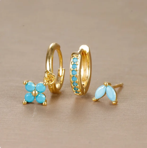 Earring Set - Silver and Golden Studs and Hoops Earring Stack Set-Fashion Nora