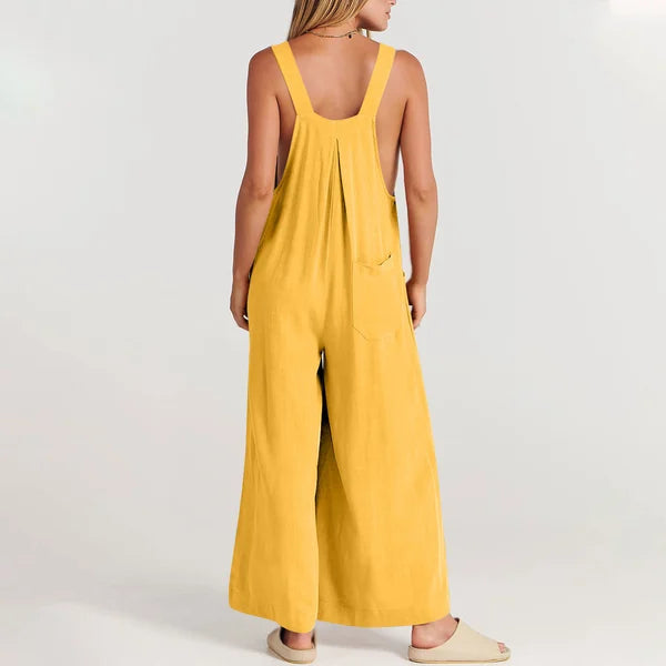 Eleganza Linen Bloom Jumpsuit-Fashion Nora