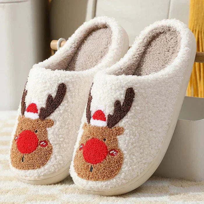 Festive Reindeer Indoor Slippers-Fashion Nora