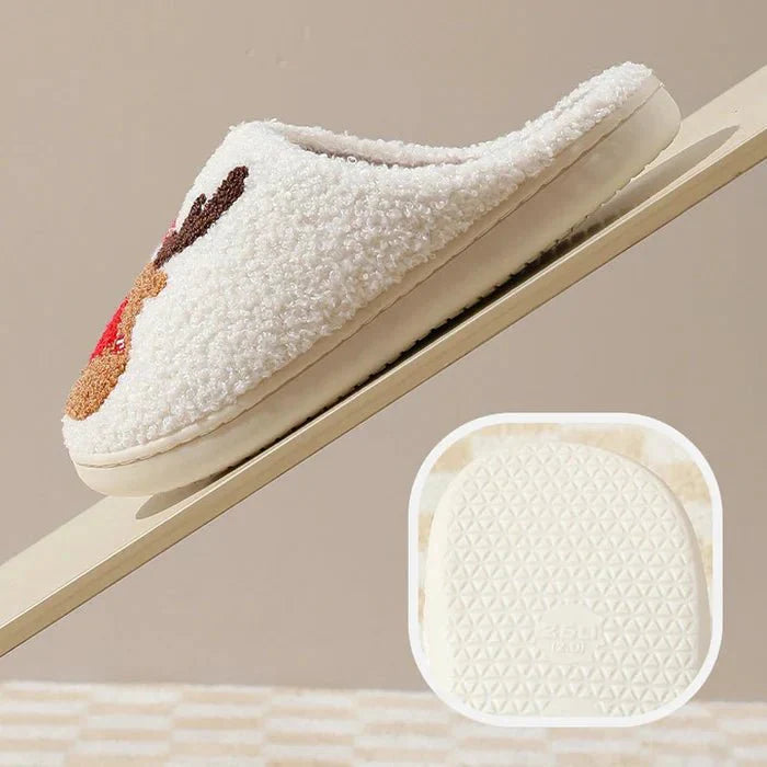 Festive Reindeer Indoor Slippers-Fashion Nora
