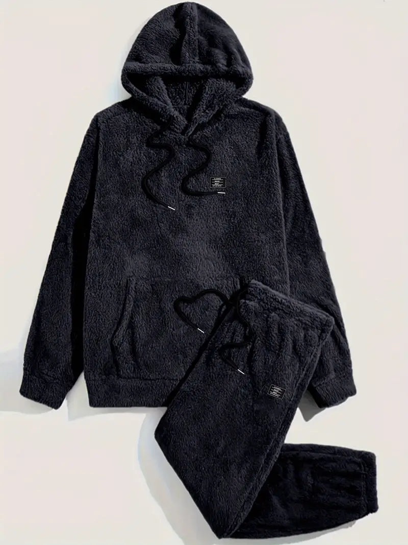 Fleece Loungewear - Comfy Two-Piece Teddy Hoodie and Sweatpants Set-Fashion Nora