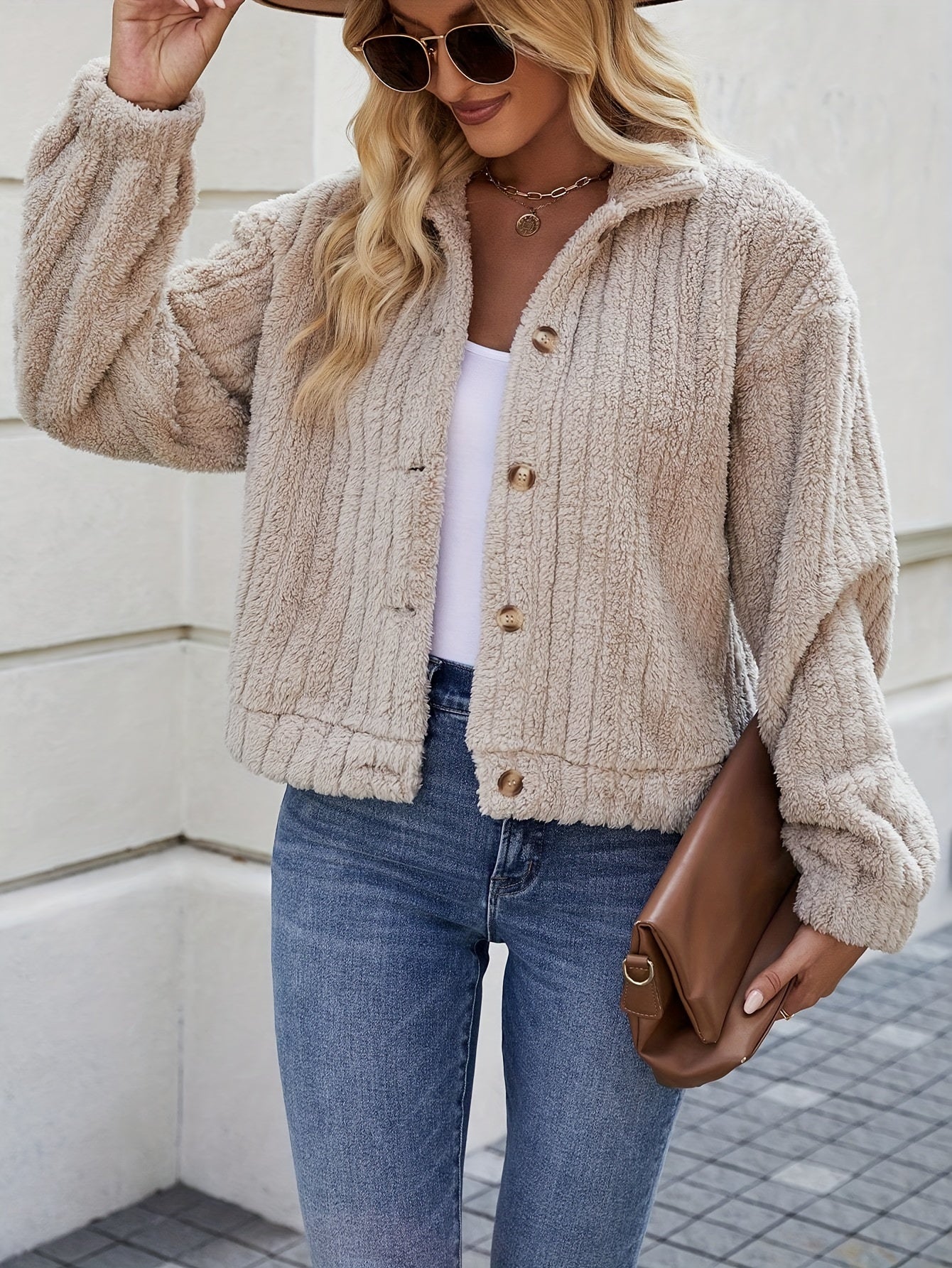 Fury Cardigan | Short | Button-Up | Cream Cardigan | Faux Fur Jacket Women-Fashion Nora