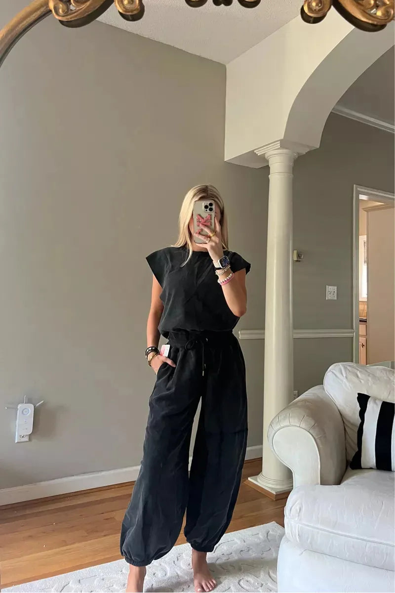 Jumpsuit | Casual | Short Sleeve | Jogger Jumpsuit | Women's Jumpsuit-Fashion Nora