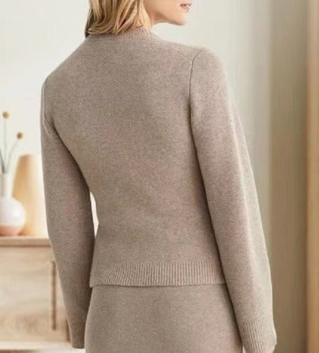 Knit Cardigan | Long Sleeve | Pockets | Button-Up Cardigan | Women's Clothing-Fashion Nora