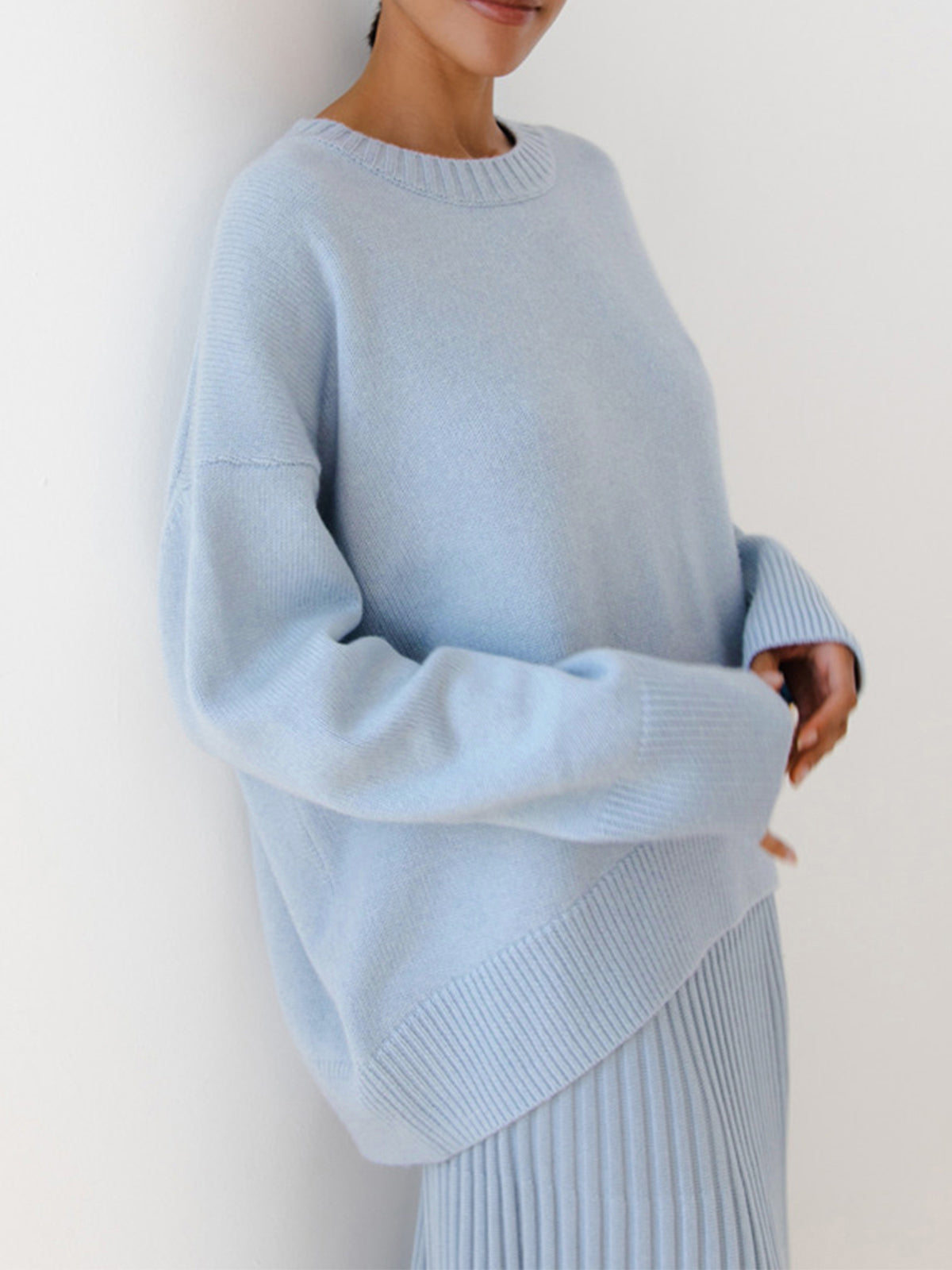 Knitted Sweater | Warm | Crew Neck | Oversized Sweater | Women's Knitwear-Fashion Nora