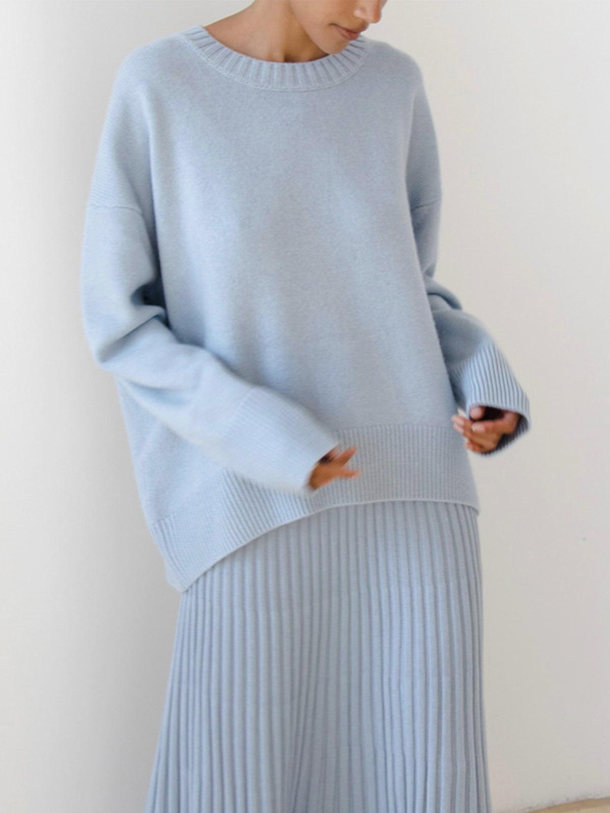 Knitted Sweater | Warm | Crew Neck | Oversized Sweater | Women's Knitwear-Fashion Nora