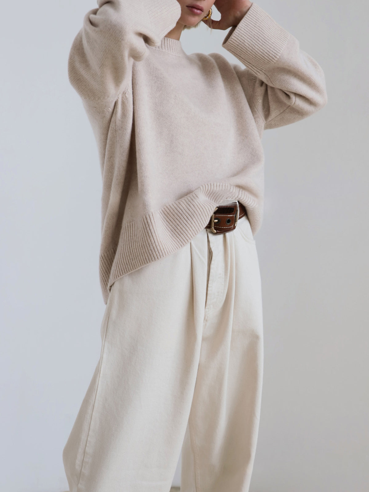 Knitted Sweater | Warm | Crew Neck | Oversized Sweater | Women's Knitwear-Fashion Nora