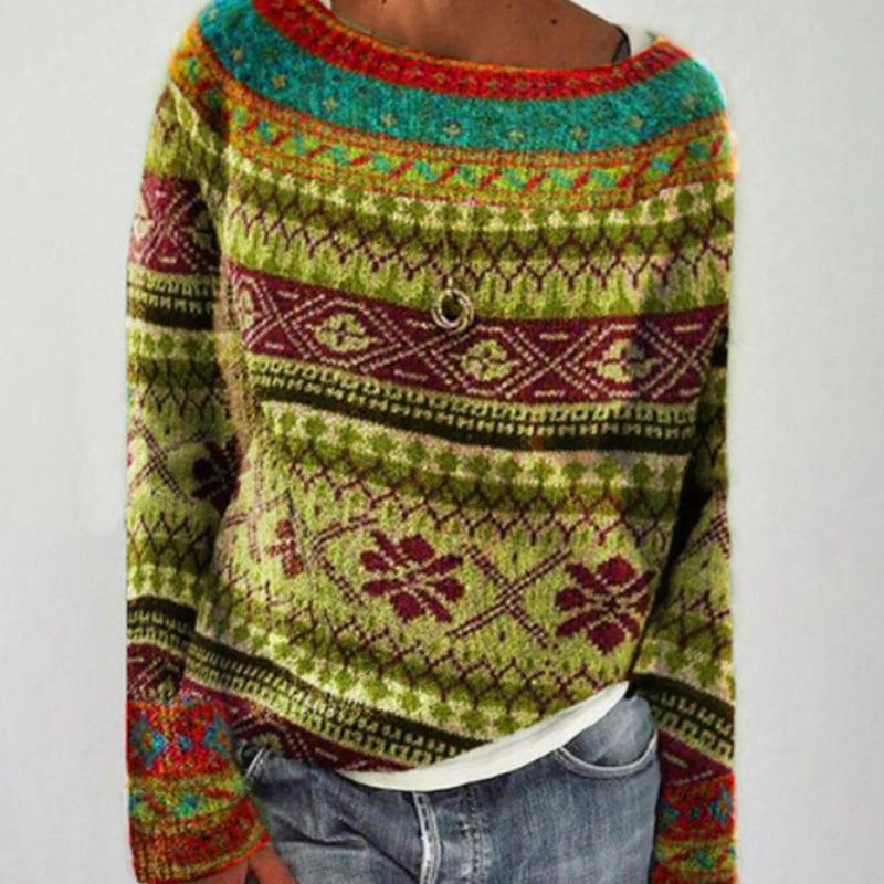 Knitted Sweater - Women's Cozy Long Sleeve Winter Pullover Jumper-Fashion Nora