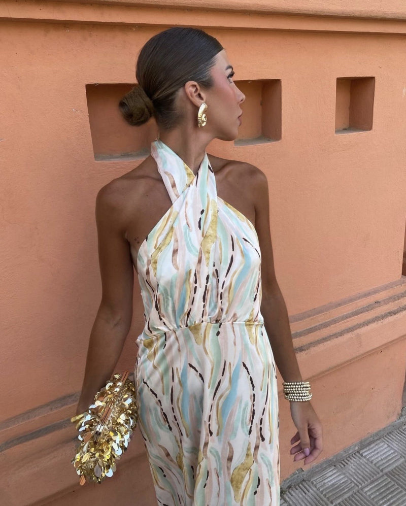 Laarni - Chic Halter Maxi Dress for Summer Fashion-Fashion Nora