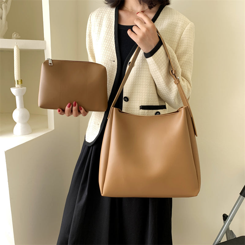 Leather Bag - Women's Leatherette Shoulder Tote Bag and Small Purse-Fashion Nora