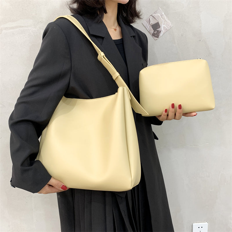 Leather Bag - Women's Leatherette Shoulder Tote Bag and Small Purse-Fashion Nora