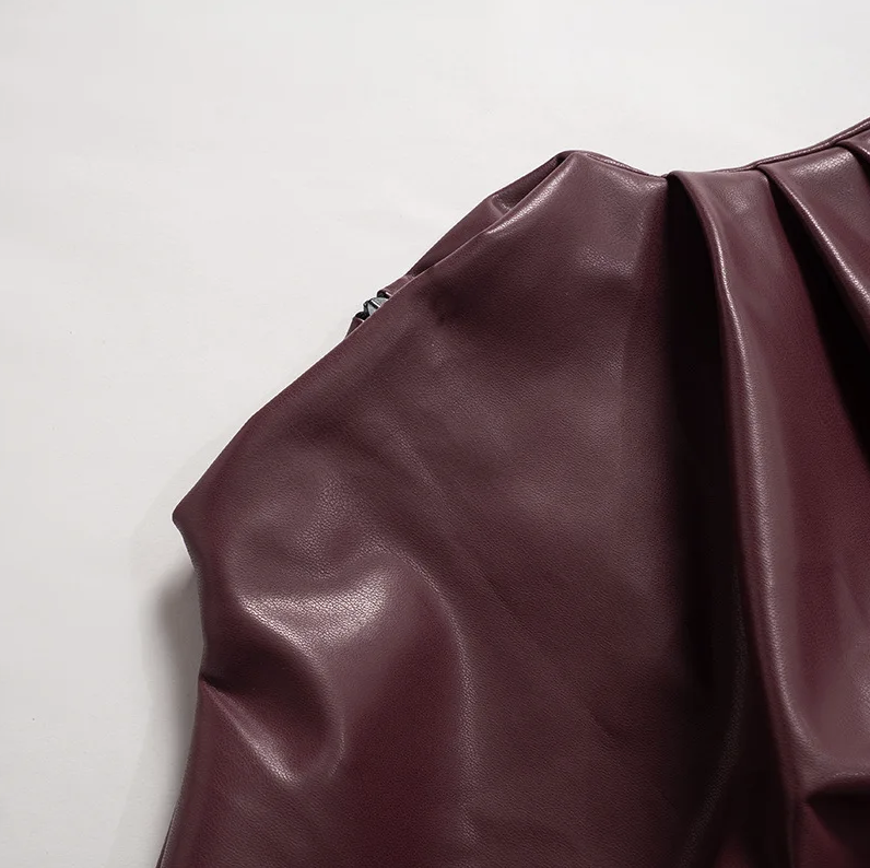 Leatherette Top - High Neck - Faux Leather - Sleeveless Top - Women's Clothing-Fashion Nora